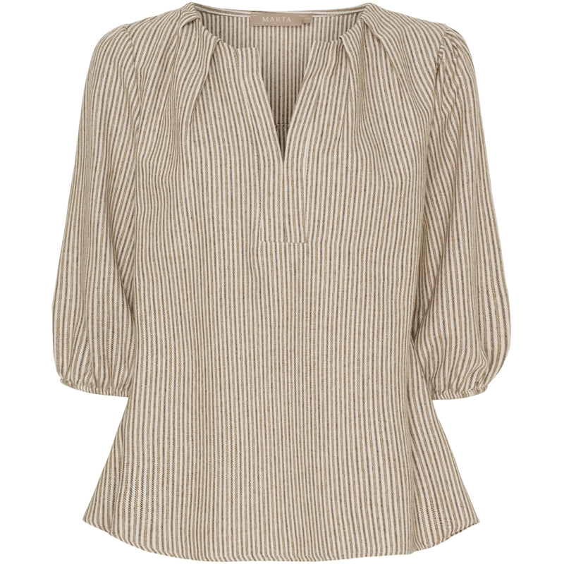MARTA DU CHATEAU Marta du Chateau dam blus MdcSybil 7516 Shirt BrownVar4