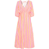 MARTA DU CHATEAU Marta du Chateau dam klänning MdcAndrea 7315 Dress Stripe Fuxia/Orange