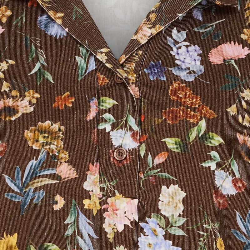 MARTA DU CHATEAU Marta du Chateau dam klänning MdcWildrose 259351V Dress Brown Print