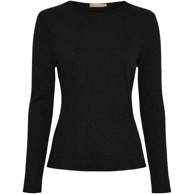 MARTA DU CHATEAU Marta du Chateau dam långärmad T-shirt 38915M LS Tee Black