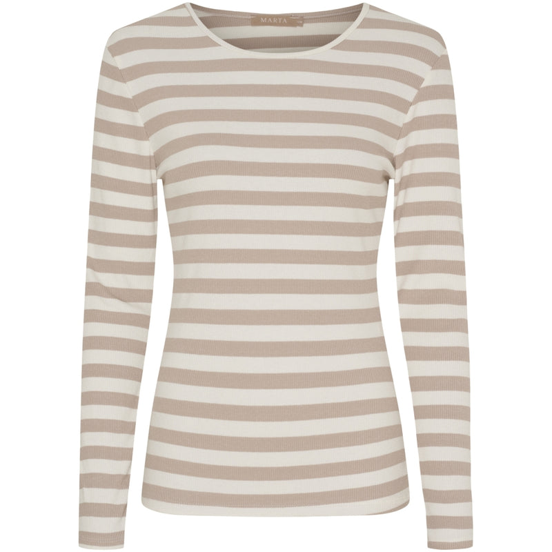 MARTA DU CHATEAU Marta du Chateau dam långärmad T-shirt MdcBegonia 7702 LS Tee Beige Melange