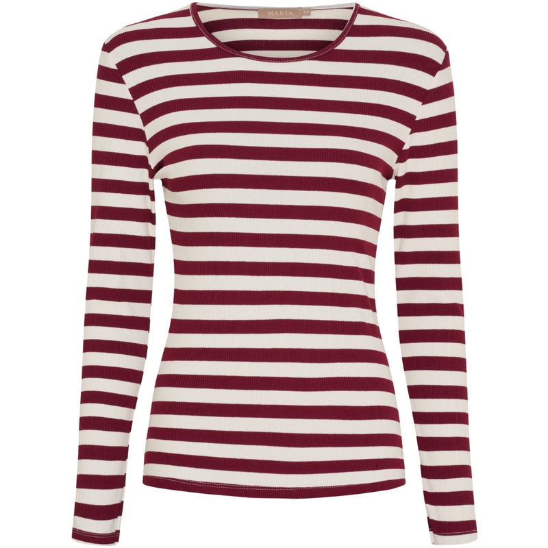 MARTA DU CHATEAU Marta du Chateau dam långärmad T-shirt MdcBegonia 7702 LS Tee Bordeaux