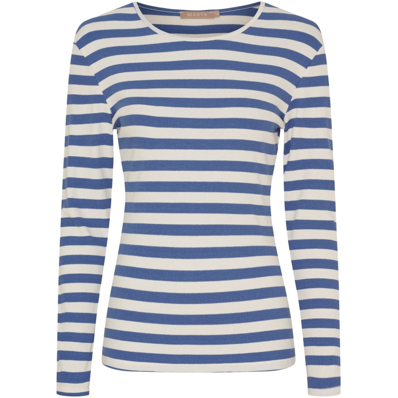 MARTA DU CHATEAU Marta du Chateau dam långärmad T-shirt MdcBegonia 7702 LS Tee Fiordo