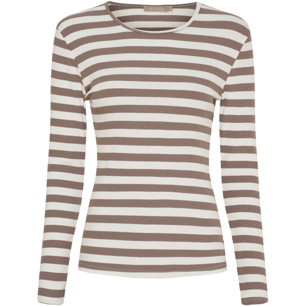 MARTA DU CHATEAU Marta du Chateau dam långärmad T-shirt MdcBegonia 7702 LS Tee Tortora
