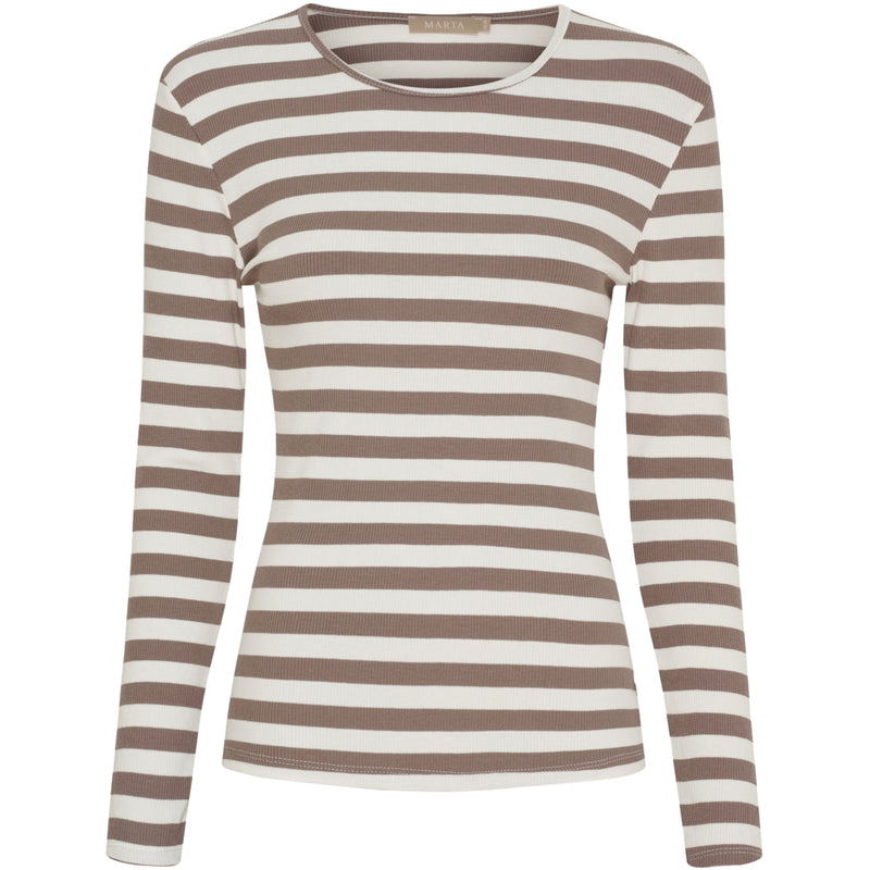 MARTA DU CHATEAU Marta du Chateau dam långärmad T-shirt MdcBegonia 7702 LS Tee Tortora