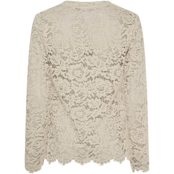 MARTA DU CHATEAU Marta du Chateau dam långärmad spets-t-shirt MdcMilley 7707 LS Tee Beige