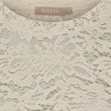 MARTA DU CHATEAU Marta du Chateau dam långärmad spets-t-shirt MdcMilley 7707 LS Tee Beige