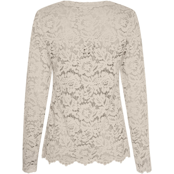 MARTA DU CHATEAU Marta du Chateau dam långärmad spets-t-shirt MdcMilley 7707 LS Tee Beige new