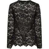 MARTA DU CHATEAU Marta du Chateau dam långärmad spets-t-shirt MdcMilley 7707 LS Tee Black