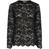MARTA DU CHATEAU Marta du Chateau dam långärmad spets-t-shirt MdcMilley 7707 LS Tee Black