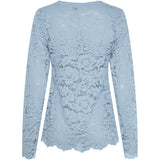 MARTA DU CHATEAU Marta du Chateau dam långärmad spets-t-shirt MdcMilley 7707 LS Tee Light blue