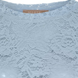 MARTA DU CHATEAU Marta du Chateau dam långärmad spets-t-shirt MdcMilley 7707 LS Tee Light blue