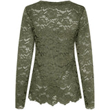 MARTA DU CHATEAU Marta du Chateau dam långärmad spets-t-shirt MdcMilley 7707 LS Tee Militairy