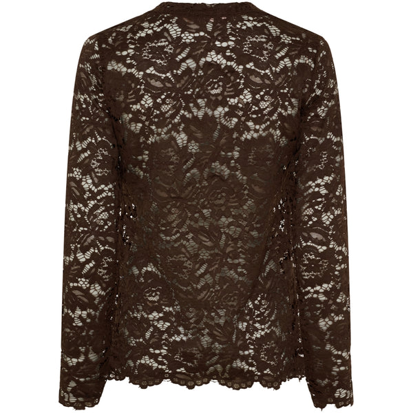 MARTA DU CHATEAU Marta du Chateau dam långärmad spets-t-shirt MdcMilley 7707 LS Tee Moro