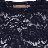 MARTA DU CHATEAU Marta du Chateau dam långärmad spets-t-shirt MdcMilley 7707 LS Tee Navy