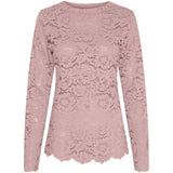 MARTA DU CHATEAU Marta du Chateau dam långärmad spets-t-shirt MdcMilley 7707 LS Tee Rose