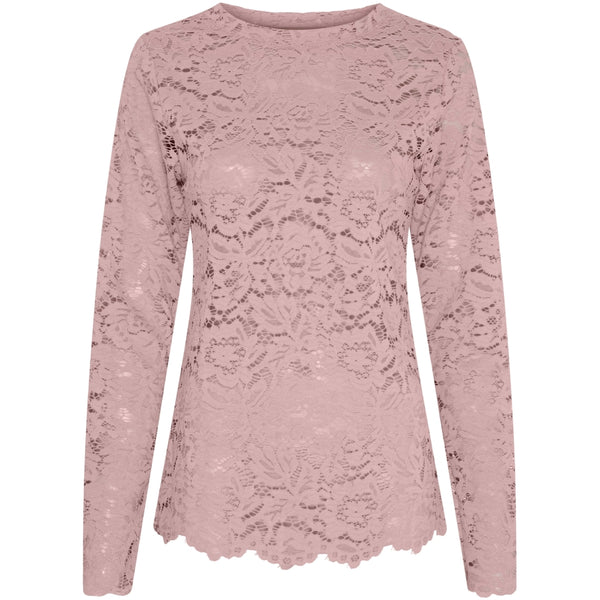 MARTA DU CHATEAU Marta du Chateau dam långärmad spets-t-shirt MdcMilley 7707 LS Tee Rose