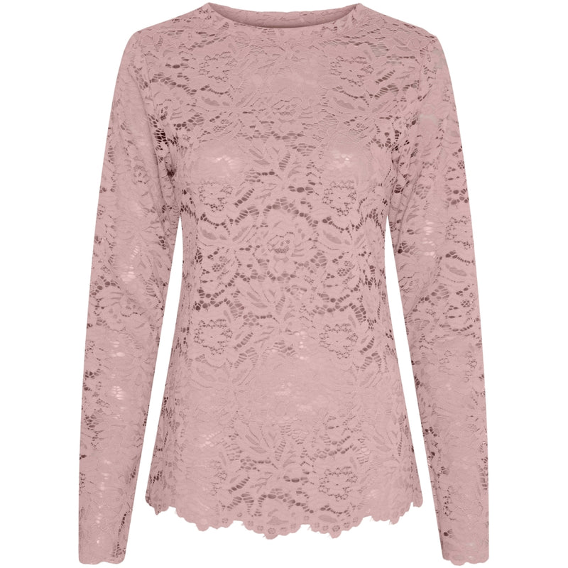 MARTA DU CHATEAU Marta du Chateau dam långärmad spets-t-shirt MdcMilley 7707 LS Tee Rose