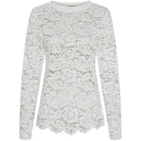 MARTA DU CHATEAU Marta du Chateau dam långärmad spets-t-shirt MdcMilley 7707 LS Tee White