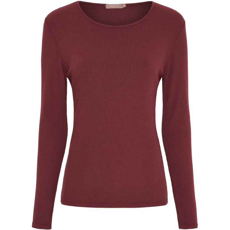 MARTA DU CHATEAU Marta du Chateau dam långärmad t-shirt MdcAster 4906 LS Tee Bordeaux
