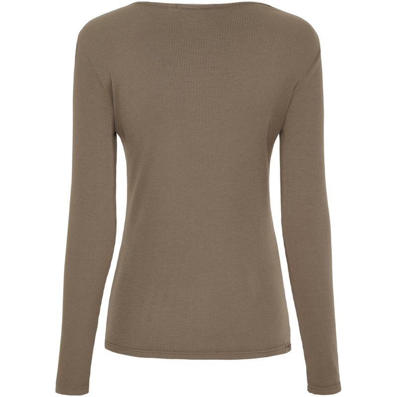 MARTA DU CHATEAU Marta du Chateau dam långärmad t-shirt MdcAster 4906 LS Tee Fango