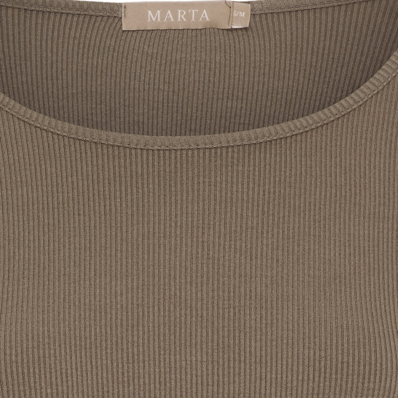 MARTA DU CHATEAU Marta du Chateau dam långärmad t-shirt MdcAster 4906 LS Tee Fango