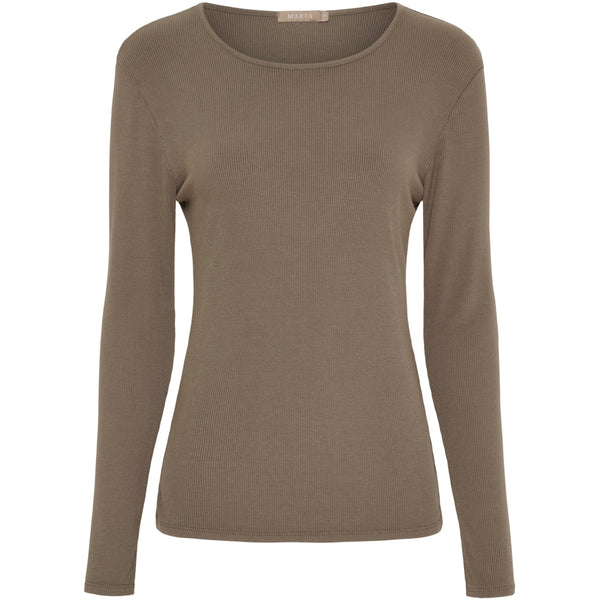 MARTA DU CHATEAU Marta du Chateau dam långärmad t-shirt MdcAster 4906 LS Tee Fango