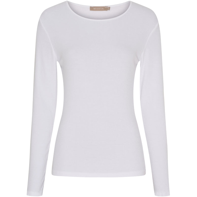 MARTA DU CHATEAU Marta du Chateau dam långärmad t-shirt MdcAster 4906 LS Tee Optical White