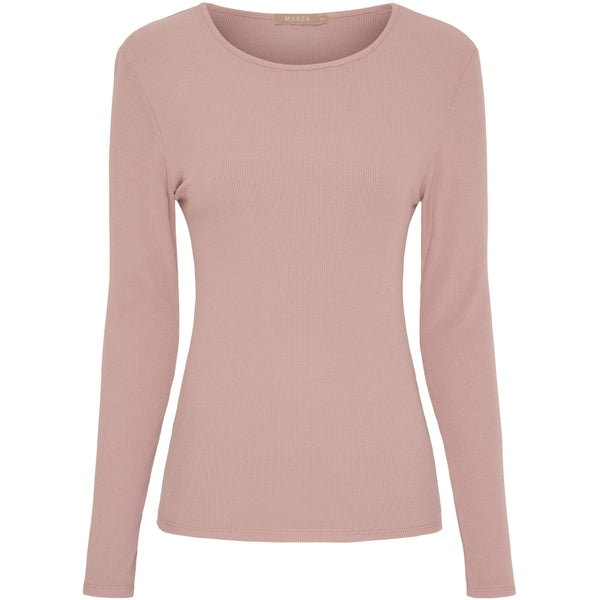 MARTA DU CHATEAU Marta du Chateau dam långärmad t-shirt MdcAster 4906 LS Tee Rosa Blush