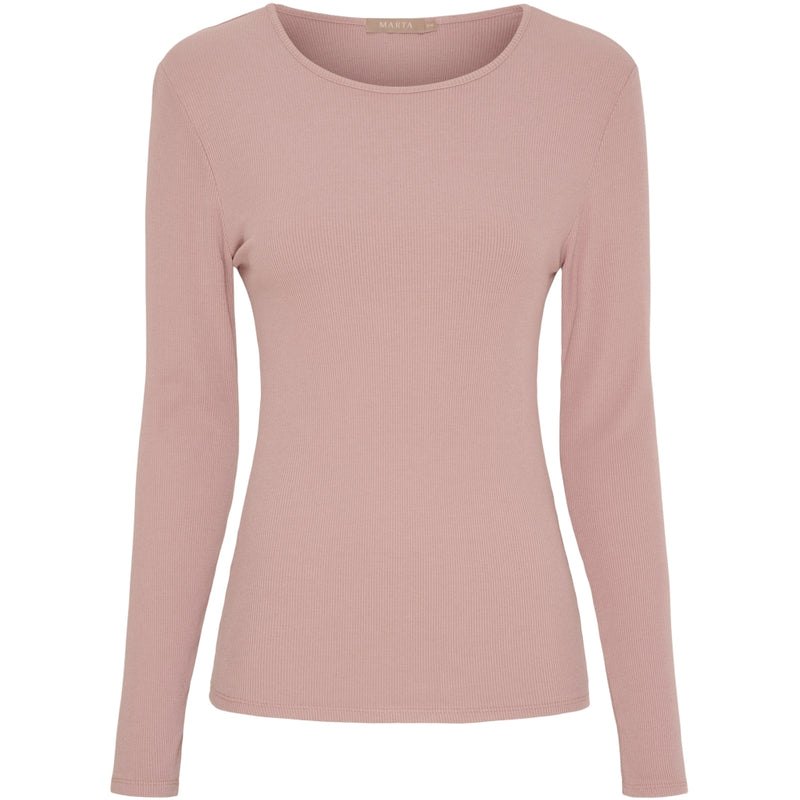 MARTA DU CHATEAU Marta du Chateau dam långärmad t-shirt MdcAster 4906 LS Tee Rosa Blush