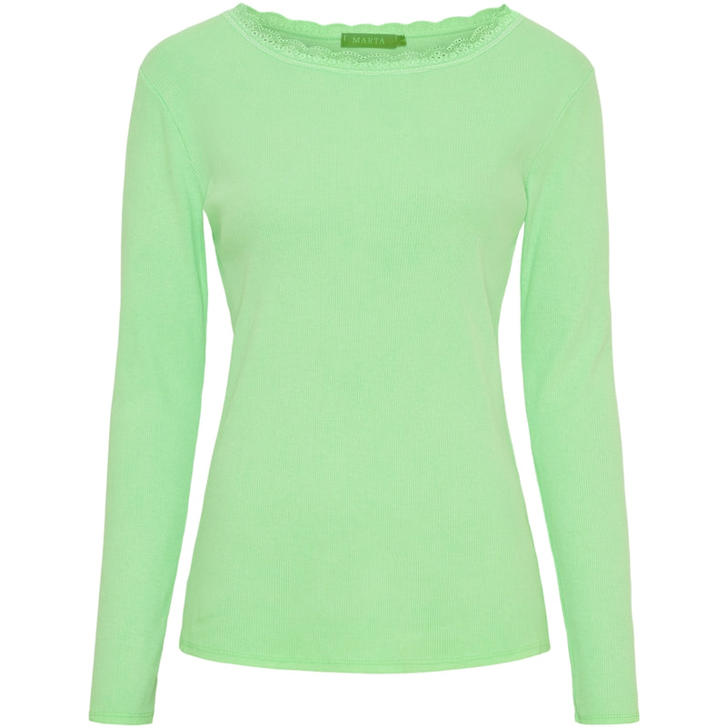 MARTA DU CHATEAU Marta du Chateau dam långärmad t-shirt MdcBelinda 24160 LS Tee Green Neo