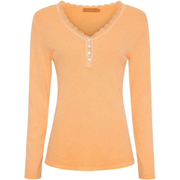 MARTA DU CHATEAU Marta du Chateau dam långärmad t-shirt MdcCalista 2500 LS Tee Arancio