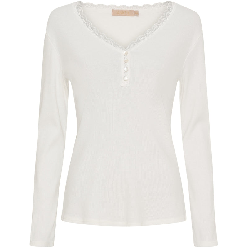 MARTA DU CHATEAU Marta du Chateau dam långärmad t-shirt MdcCalista 2500 LS Tee Panna