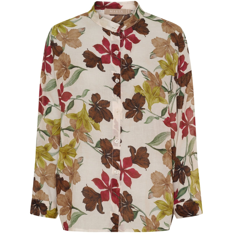 MARTA DU CHATEAU Marta du Chateau dam skjorta MdcLotus 258920 Shirt Beige Flower