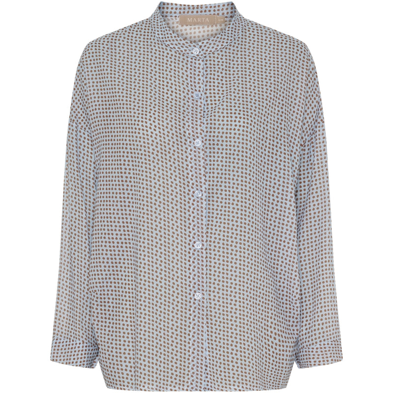 MARTA DU CHATEAU Marta du Chateau dam skjorta MdcLotus 258920 Shirt Blue Dots