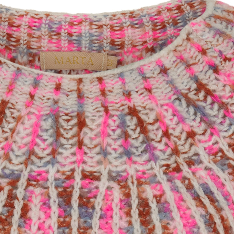 MARTA DU CHATEAU Marta du Chateau dam stickad MdcLilia 24484 Knit Crema/Fuxia