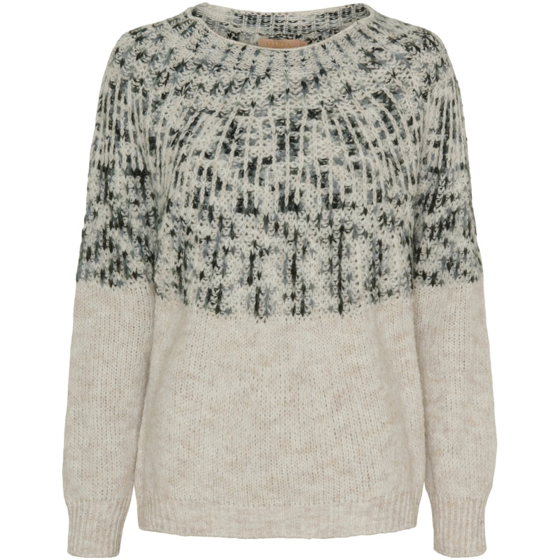 MARTA DU CHATEAU Marta du Chateau dam stickad MdcLilia 24484 Knit Crema/Grigio