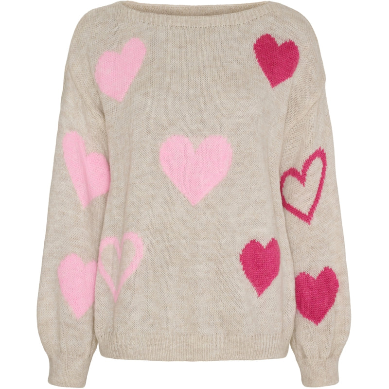 MARTA DU CHATEAU Marta du Chateau dam stickad tröja MdcAmarante 64023 Knit Beige/Pink/Amerena