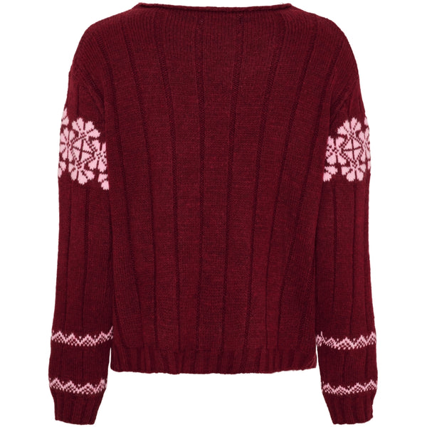 MARTA DU CHATEAU Marta du Chateau dam stickad tröja MdcBruna 8154 Knit Bordeaux/Pink