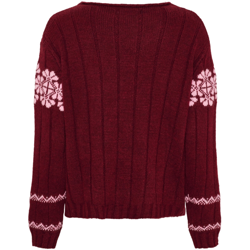 MARTA DU CHATEAU Marta du Chateau dam stickad tröja MdcBruna 8154 Knit Bordeaux/Pink