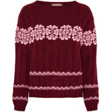 MARTA DU CHATEAU Marta du Chateau dam stickad tröja MdcBruna 8154 Knit Bordeaux/Pink