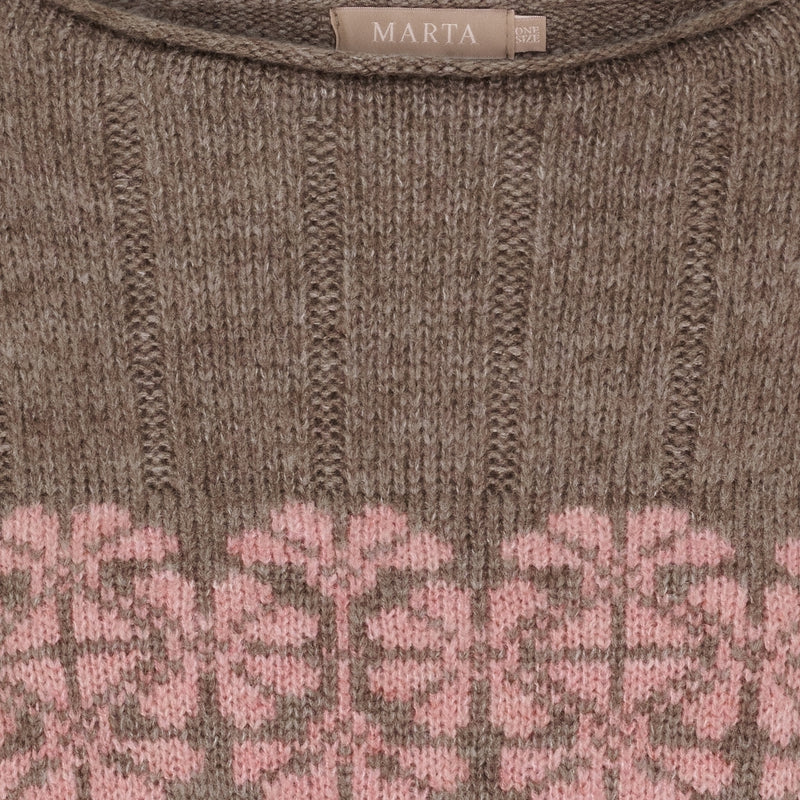 MARTA DU CHATEAU Marta du Chateau dam stickad tröja MdcBruna 8154 Knit Fango/Rose