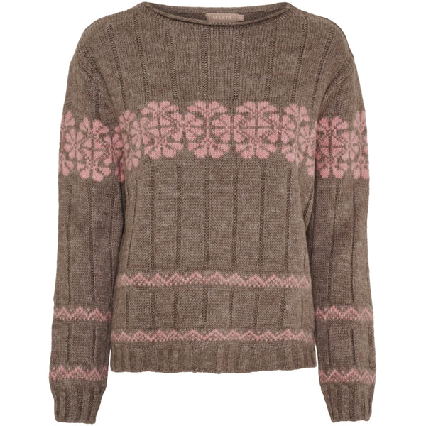MARTA DU CHATEAU Marta du Chateau dam stickad tröja MdcBruna 8154 Knit Fango/Rose