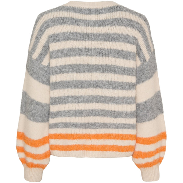 MARTA DU CHATEAU Marta du Chateau dam stickad tröja MdcCassie 8130 Knit Beige/Grigio8808/Orange8823