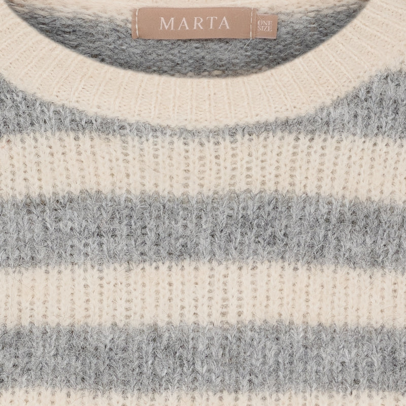 MARTA DU CHATEAU Marta du Chateau dam stickad tröja MdcCassie 8130 Knit Beige/Grigio8808/Orange8823