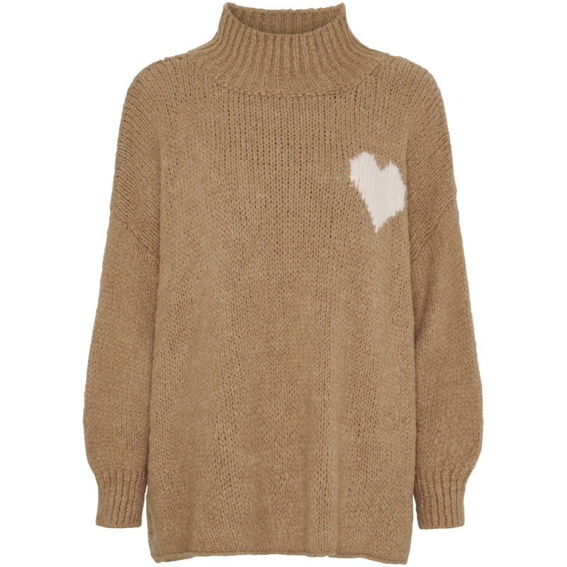MARTA DU CHATEAU Marta du Chateau dam stickad tröja MdcCedar 9232 Knit Light Camel/Panna