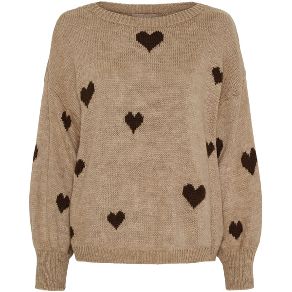 MARTA DU CHATEAU Marta du Chateau dam stickad tröja MdcClover 9582 Knit Fango