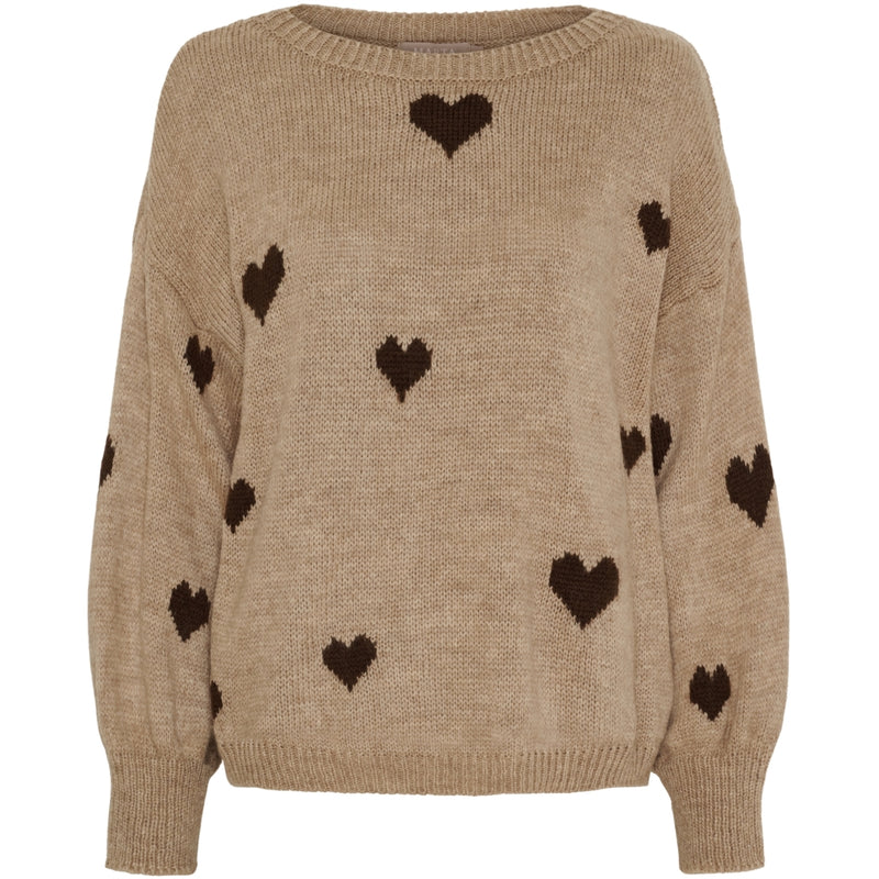 MARTA DU CHATEAU Marta du Chateau dam stickad tröja MdcClover 9582 Knit Fango