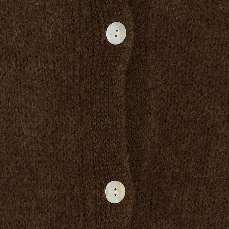 MARTA DU CHATEAU Marta du Chateau dam stickad tröja MdcCosima 5223 Knit Cardigan Chocolat111909