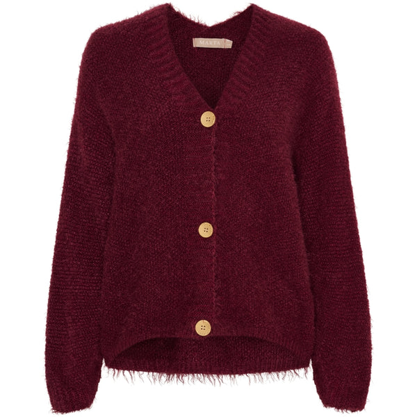 MARTA DU CHATEAU Marta du Chateau dam stickad tröja MdcDakota 809 Cardigan Bordeaux